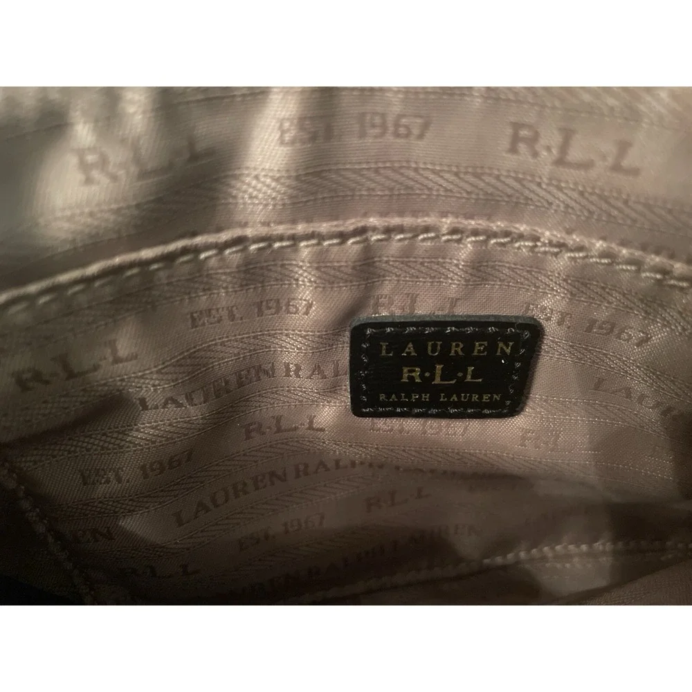 Lauren Ralph Lauren RLL Black‎ Leather Medium Shoulder Bag Purse